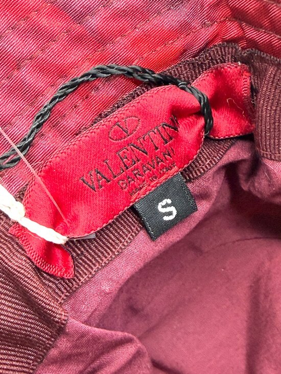 Valentino Garavani Nylon Red Floral Rose Print Bow Bucket Rain Hat main image 5